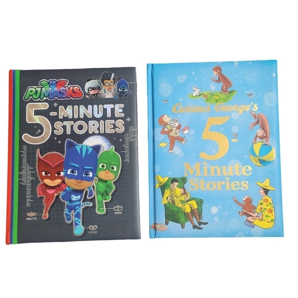2-Pack 5 Minute Stories PJ Masks Curious George‎ Kids Bedtime Book
